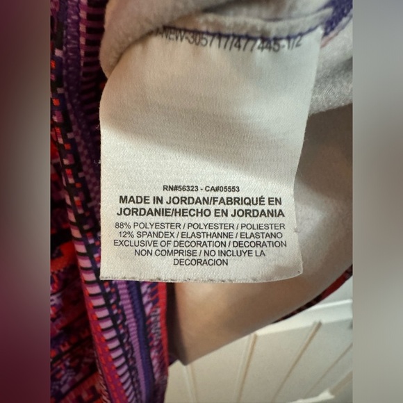 Nike Pro Dri Fit Pink and Purple Aztec Half Zip Long Sleeve - Picture 6 of 7